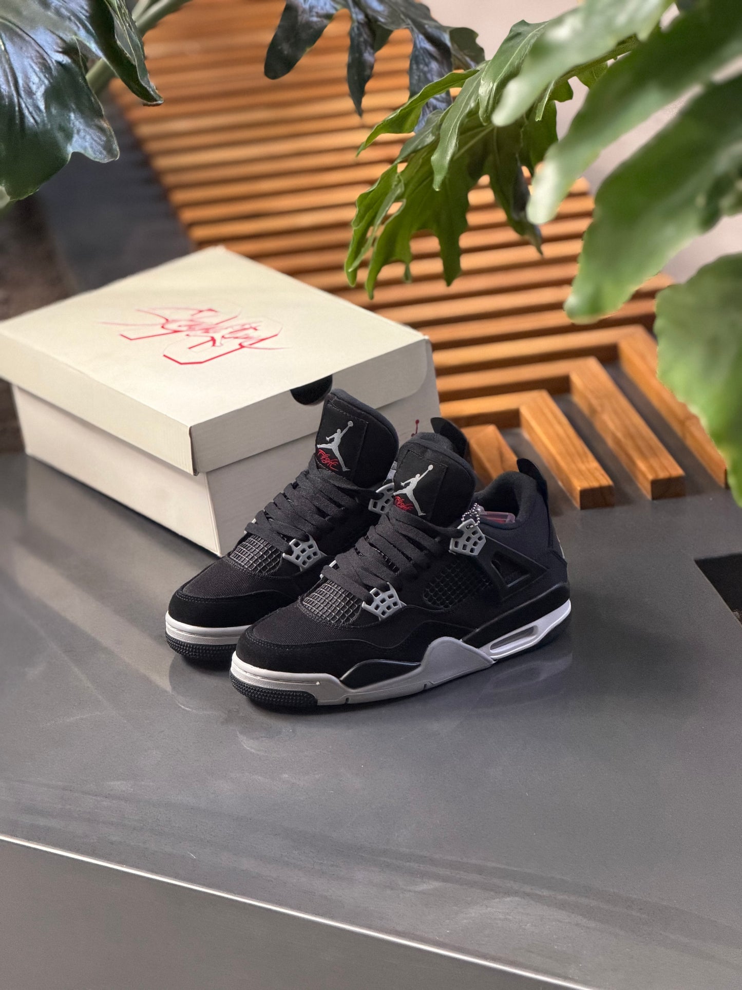 Air Jordan Retro 4 Black Canvas