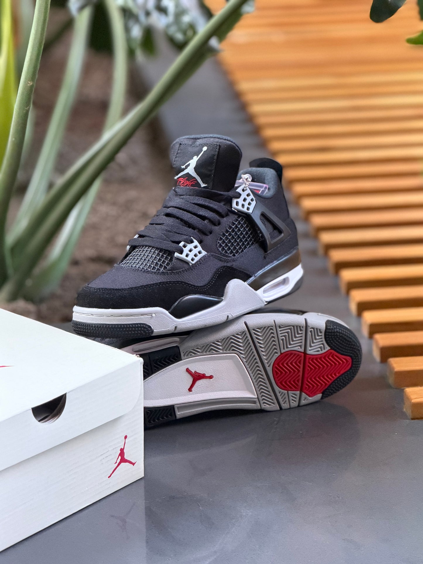 Air Jordan Retro 4 Black Canvas