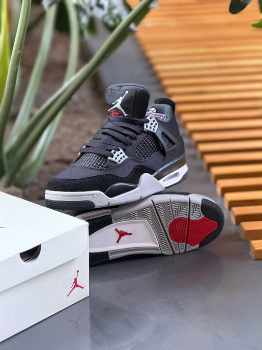 Air Jordan Retro 4 Black Canvas