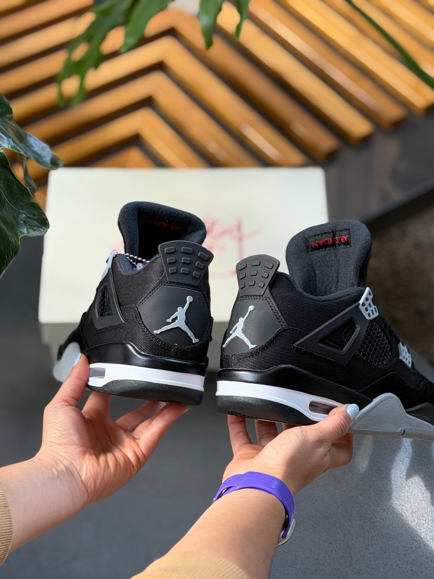 Air Jordan Retro 4 Black Canvas